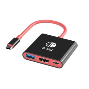 4K HDMI Adapter TV Docking Station for Nintendo Switch OLED USB 3.0 Type C Port Charging Dock Station with HDMI Output
