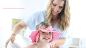 หมวกสระผมเด็ก หมวกอาบน้ำ กันแชมพูเข้าตา ปรับได้4ระดับ หมวกกันน้ำเข้าหูเข้าตา สินค้ามาใหม่พร้อมส่ง