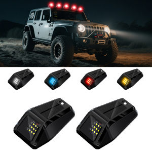 KEVANLY | 1pc Car LED Solar Powered Cab Lights Wireless Truck Roof Lights Warning Flash Light for Truck Pickup SUV Motorcycles