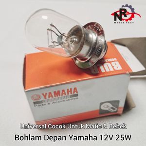 Bohlam Lampu Depan Motor Yamaha 12V 25W Bohlam Depan Mio Lampu Depan Jupiter Vega ZR Fino XRide Mio Soul GT Sporty Smile Nouvo Karbu Mio J 115 Mio M3 125 FI 12V 25 Watt 25 W Nyala Kuning