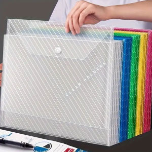10/20Pcs A4 Transparent File Bag Plastic Documents Filing Storage Bag Student Organizer Information Pocket Folders Stationery