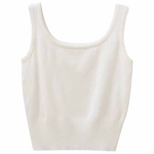 Fall Stylish French High-End Short Knit Slip Tank Top