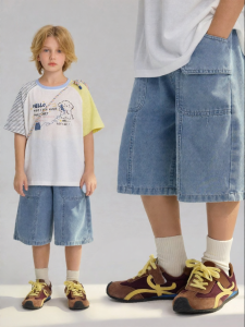 iplant | Versatile Durable Waterwashed Denim Carpenter Straight Pants Boys Shorts