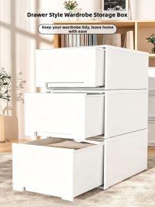 Drawer Type Plastic Transparent Organizer Clothes Storage Box
