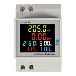 {NEW} เครื่องมือและซ่อมบำรุง D52-2066 มอนิเตอร์ไฟฟ้ากำลัง AC สำหรับราง DIN 100A จอแสดงผลดิจิตอล 6-in-1 สำหรับตรวจสอบไฟฟ้า
