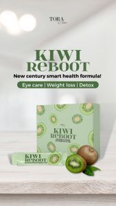 Fresh Stocks - Tora Kiwi Reboot Natural Botanical Beverage with Eye Care Gentle Detox and Slimming Digestive Health Supplement MultiVitamin Improves Lipid Metabolism 25 Sachets per box / Tora Woma
