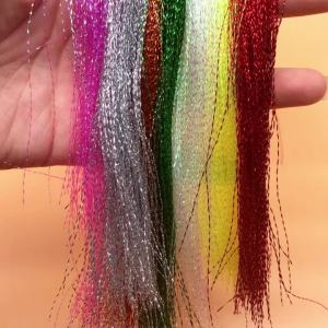 Topranc 11Pcs Fishing Strapping Wire Jig HookTwisted and Straight Flash Holographic Tinsel Crystal Fly Tying Material Thread DIY