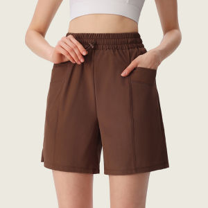 Quần Short Thể Thao Lưng Cao Cho Nữ Mùa Hè Rộng Rãi Chạy Bộ Quần Năm Điểm Nhanh Khô Yoga Thể Dục Quần Dài Thường Ngày Ngoài Trời Tập Luyện