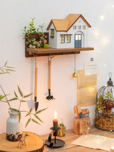 Aying High-End Entrance Key Hook Restaurant Art Blind Box Landscape Decoration Childrens Room Wall Concealment Wood Irregular Shaped Vintage Style Home Decorations