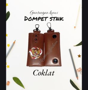 Aksesoris gantungan kunci dompet STNK PU Leather