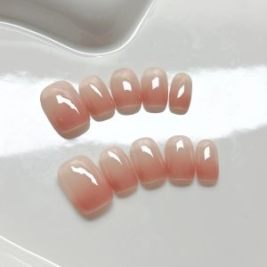 2025 ใหม่ นails เครื่องประดับเล็บสวมใส่ ฤดูใบไม้ร่วงและฤดูหนาว เลมอนแคร์ น้ำมันชานม ดีไซน์เรียบง่าย เล็บสั้น ความรู้สึกหรูหรา สีขาว 987