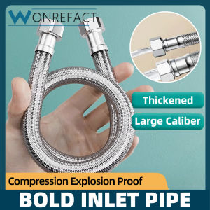 304 SS Flexible Water Inlet Hose Large Flow Anti-Burst Braided Pipe For Toilet Bowl Water Heater 1/2 Inch Basin EPDM Leakproof