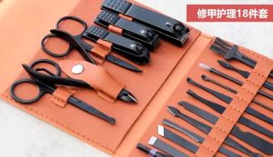 16 Pcs eagle mouth black diamond nail clipper set decoration foot manicure tool Pengetip Kuku Pemotong Kuku