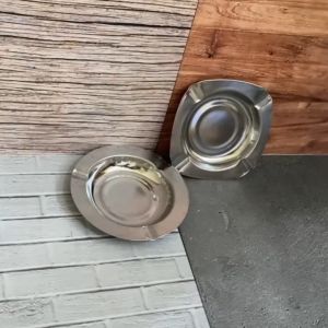 Asbak Stainless Steel Tebal Murah Ashtray Portable Kotak Dan Bulat Asbak Caffe Hotel Restoran Asbak Bundar Kuat