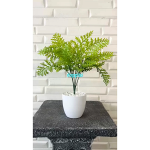Tanaman Hias Tanaman Artificial Daun Pakis Jari Mini X6 Pot Melamine Dekorasi Meja Pajangan Hambalan