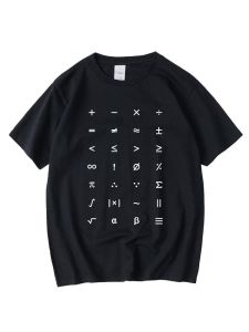 Áo Thun Cotton Tay Ngắn Cổ Tròn Rộng Rãi Cho Học Sinh Trung Học Phổ Thông Và Cao Cấp Có Họa Tiết Chữ Số Và Ký Hiệu