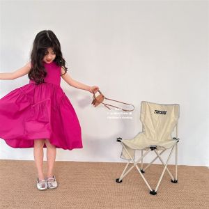 Stylish Princess Dress for Girls Summer New Arrival Beachy Vest Skirt Big Flounce Beach Sand High-End Feeling Childrens Dress