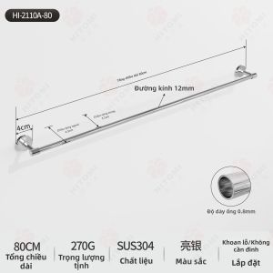 HITOMI | Giá Treo Khăn Không Cần Khoan SUS304 Inox