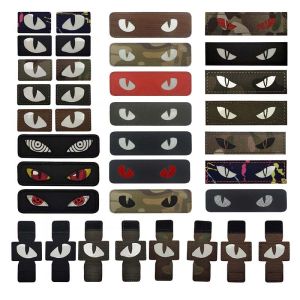 Devils EyesCats Eye Morale Emblem PatchesReflective Applique Military Tactical Badge Glow in Dark For Helmet Backpack