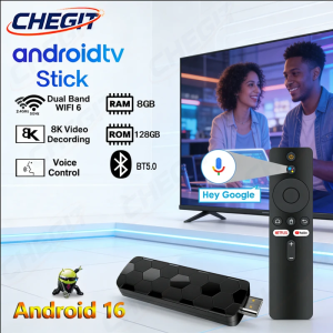 R3+ Android 16 8K TV Stick Smart IPTV Dongle 8GB RAM 128GB ROM Dual WIFI6 5.0GHz BT5.0 for Netflix YouTube Streaming TV Box