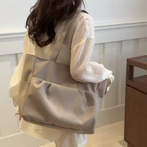 ความงามความจุขนาดใหญ่ลำลอง 2024 ฤดูหนาวผ้าใบใหม่นักศึกษาวิทยาลัยชั้นเรียนกระเป๋าถือกระเป๋า TOT ไหล่เดียว