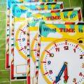 Telling time clock educational laminated for kids with marker. 