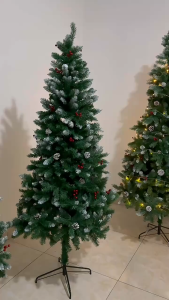Artificial Christmas Tree 4FT 5FT 6FT 7FT 8FT 9FT 10FT Green Snow Flocked White Free Light