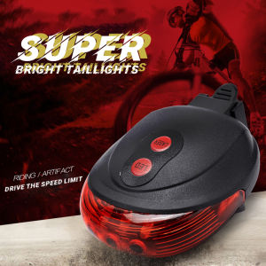 Bicycle Laser Tail Light 5LED Mountain Bike Electric Motorcycle Rear Light with Parallel Line Laser Starry Sky Safety Warning Light Ambient Light