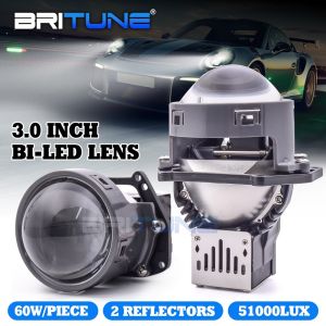 120W BI-LED Projector Headlight Retrofit Custom Upgrade Kit 3 Inch High/Low Beam Lens Hella 3R G5 Bracket LED Headlight Projector Type