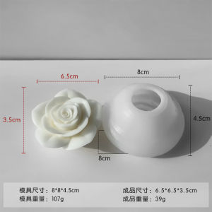 New 3D Flower Silicone Candle Molds Handmade Rose Flower Soap Plaster Chocolate Baking Mold for Valentines Day Decoration Gift