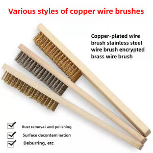 1PC Wooden Handle Brass Wire Brush - Jewelry Polishing Grinding & Cleaning Tool