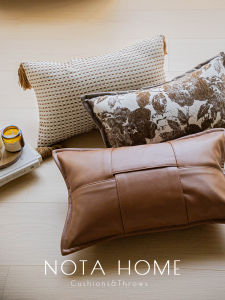 Vintage Style Pillow Cover Brown Rectangular