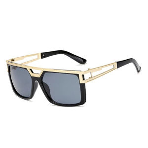 New Large Frame Glasses Metal Mens Large Frame Eyebrow Sunglasses Fashion Double Beam Sunglasses 18011