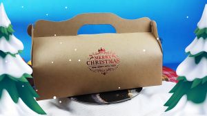 Box Kotak Dus Kue NATAL JINJING - KRAFT COKLAT - 275x10x18cm (10 pcs)