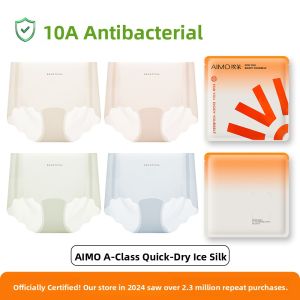 Aimo | Ice Silk Seamless Womens Underwear Triangle Panties Quick Dry Anti-Bacterial Lightweight Breathable Summer Innerwear Briefs