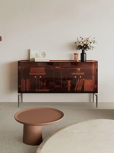 Acrylic Minimalist Wall-Mounted Living Room Storage Cabinet Italian Style Tea Water Cabinet Wine Cabinet Multi-Function Storage Cabinet