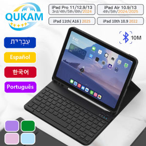 2025 Bluetooth Keyboard Cover with Pen Case For iPad A16 11th Case For iPad 10th Gen Mini 6 7 Air 4 5 10.9 Pro 11 12.9 iPad Case