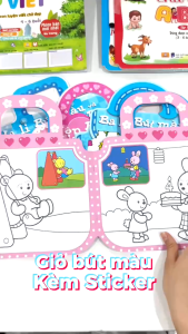 Sách - Bút Màu Và Sticker Của Bé ( Hơn 100 Sticsker ) - ndbooks