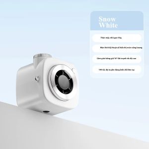 Quạt Mini Đeo Cổ Thông Minh Kiểu Camera AI Màn Hình Kỹ Thuật Số Cầm Tay Quạt Nhỏ Cho Xe Đẩy Em Bé Làm Mát Ngoài Trời