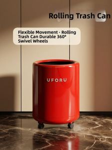 UKOBT | Luxurious High-capacity Living Room Trash Can With Wheels