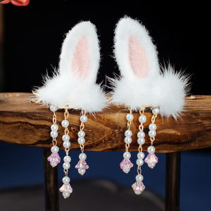 Dễ Thương Lông Trẻ Em Dạ Hội Tai Thỏ Kẹp Càng Cua Mũ Thỏ Sang Trọng Phụ Kiện Tóc Hợp Kim Phong Cách Cổ Điển Kẹp Chéo Đôi