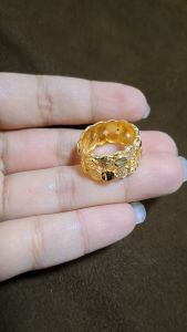 Cincin Wanita Polos Motif 239 Titanium 24 K (Emas)