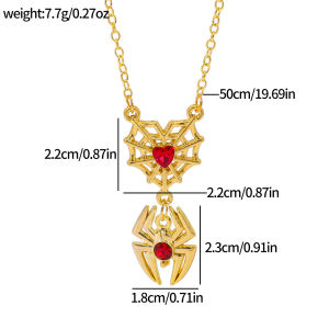 Bandai | Golden Spiderman Pendant Necklace Punk Jewelry Choker for Women Halloween Hip Hop Collar Girls Gift