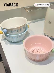 Double Layer Vegetable Washing Basket Drain Basket Fruit Tray Kitchen Essential Plastic Fresh Style Home Use Viaback Brand