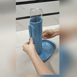Dog water dispenser - automatic hanging drinking bowl that keeps the dogs mouth dry while feeding