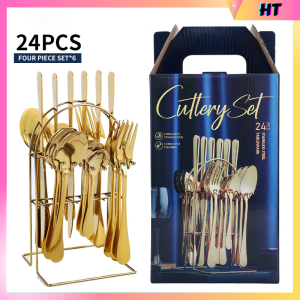 stainless steel tableware set western steak knife fork and spoon creative 24 piece gift box