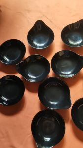 Chén có tai nhựa melamine nâu bóng / đen bóng / trắng bóng - CO 39 - 13.7 x 11.8 x 2.8 cm