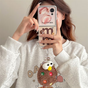 Creative Cute M Bean Foldable Screen Protection Case for Xiaomi MIXFlip2 Womens Style Full Cover Electroplated Sheepskin Honor MagicVFlip