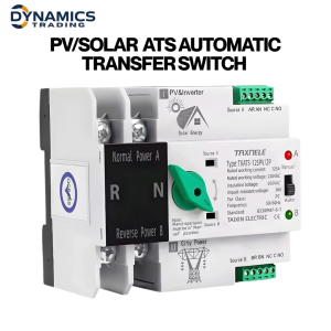 TAXNELE PV Solar ATS Automatic Transfer Switch 2 Pole 63A 125A 220V Dual Power Changeover for Solar Power Systems TXATS-125PV/2P | TXATS-63PV/2P