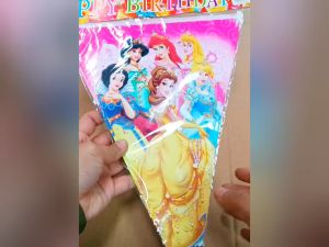 Princess Girls Theme Birthday Party Decoration Cup Plate Napkin Tablecloth Flag Family Party Disposable Tableware
